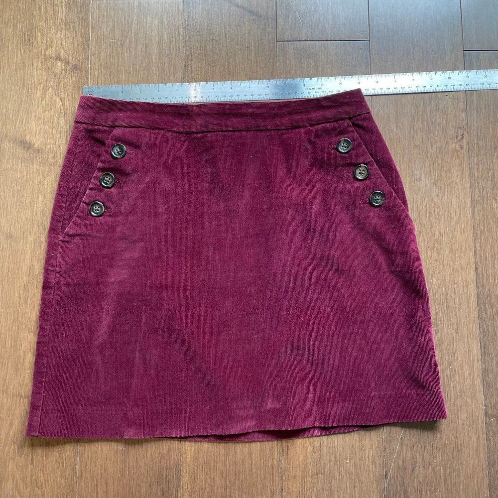 Banana Republic Burgundy Corduroy Mini Skirt